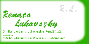 renato lukovszky business card